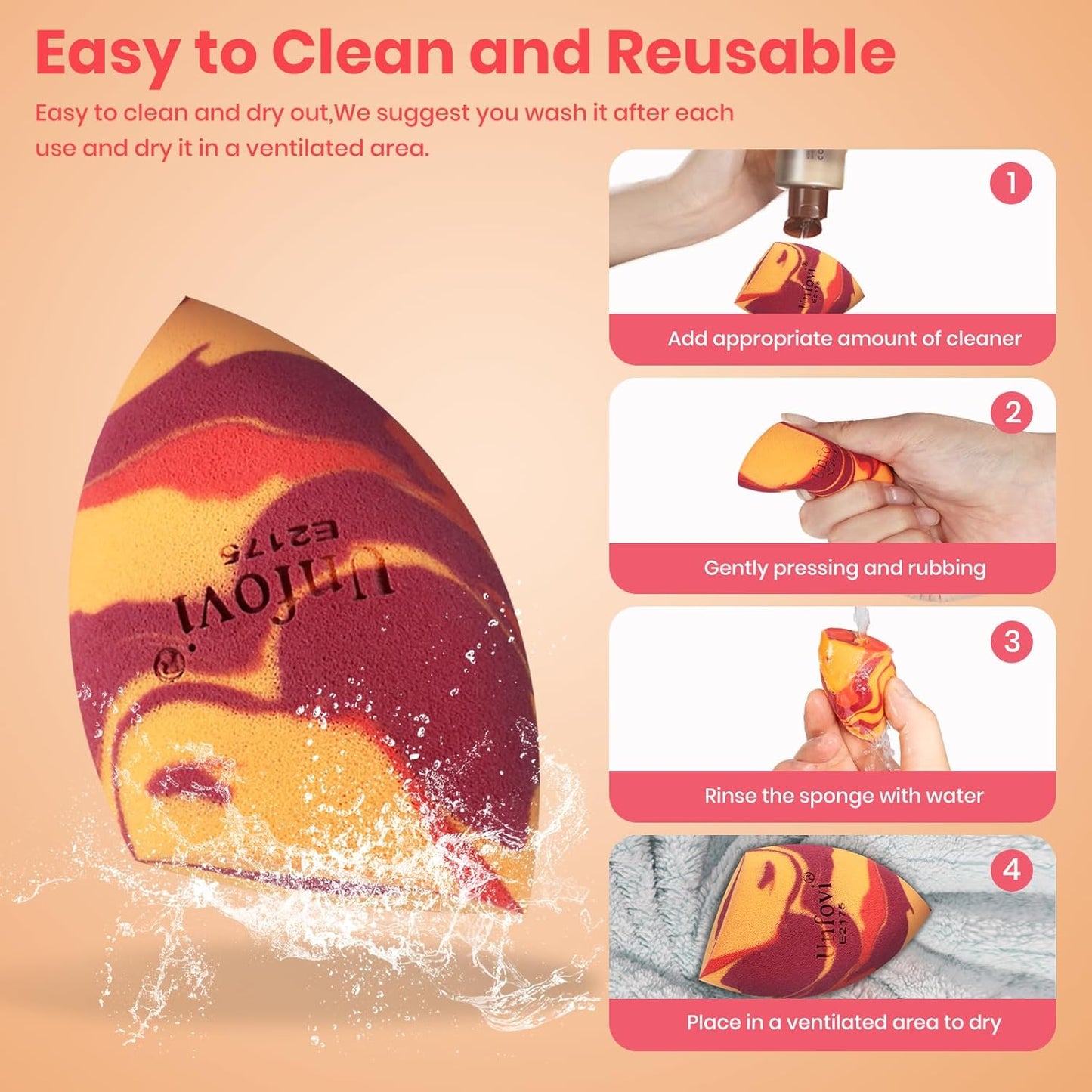 Tri Color Makeup Sponge, Low Absorption Latex Free Soft Makeup Sponges For Foundation,7pcs Beauty Sponge Blender for Power&Cream,Liquid (Multicolor)