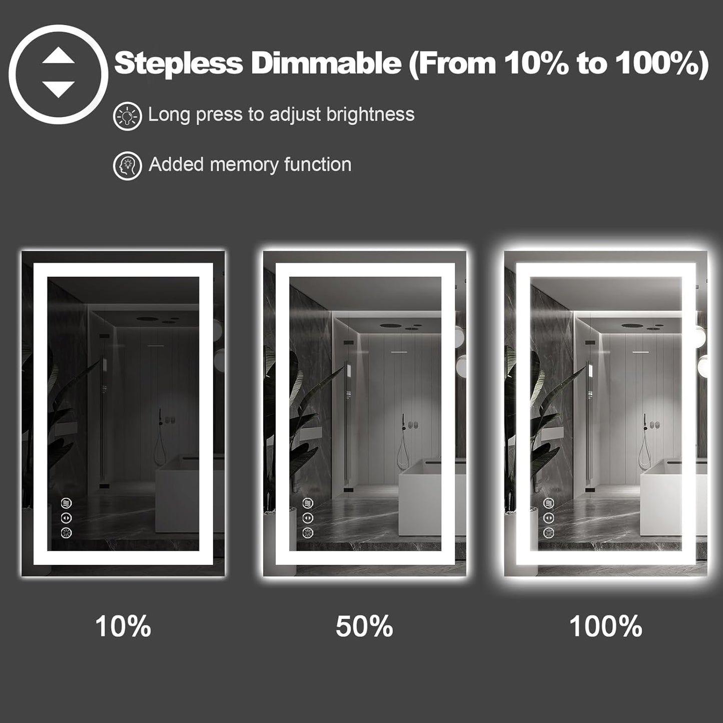 Amorho LED Bathroom Mirror Large 88" X38" with Front Light and Backlit, Stepless Dimmable Wall Mirrors with Anti-Fog, Shatter-Proof, Memory, 3 Colors, Double LED Vanity Mirror