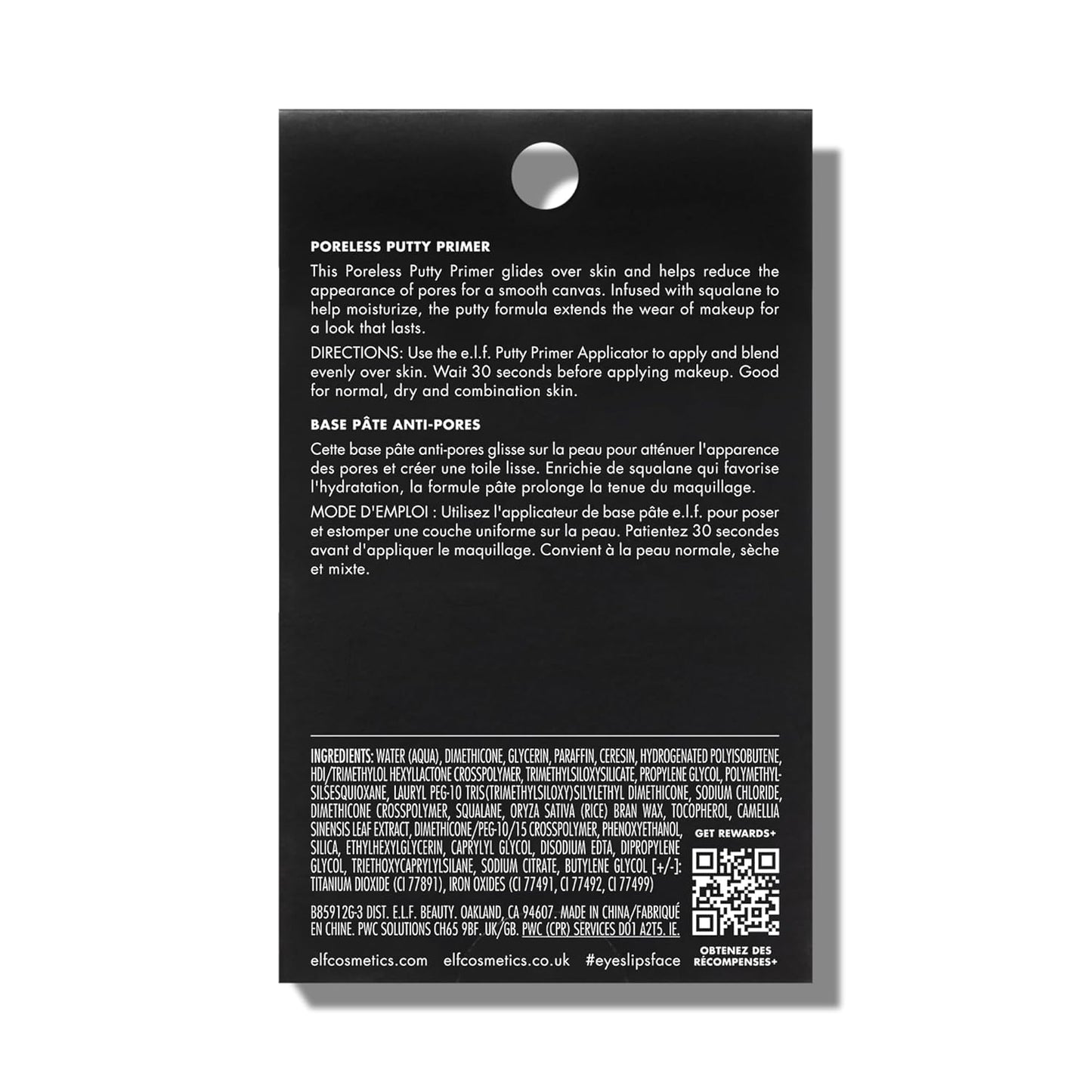 e.l.f. Poreless Putty Primer, Silky, Skin-Perfecting, Lightweight, Long Lasting, Smooths, Hydrates, Minimizes Pores, Flawless Base & Finish, All-Day Wear, Ideal for All Skin Types, 0.74 Fl Oz