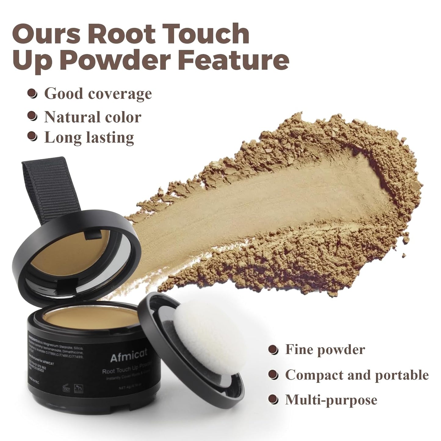 Instant Hairline Powder, Root Touch Up Hair Color for Gray Coverage and Thinning Hair, Root Cover Up Conceals Hair Loss & Bald Spots, Natural and Non-Greasy Hair Color for Women & Men, Blonde