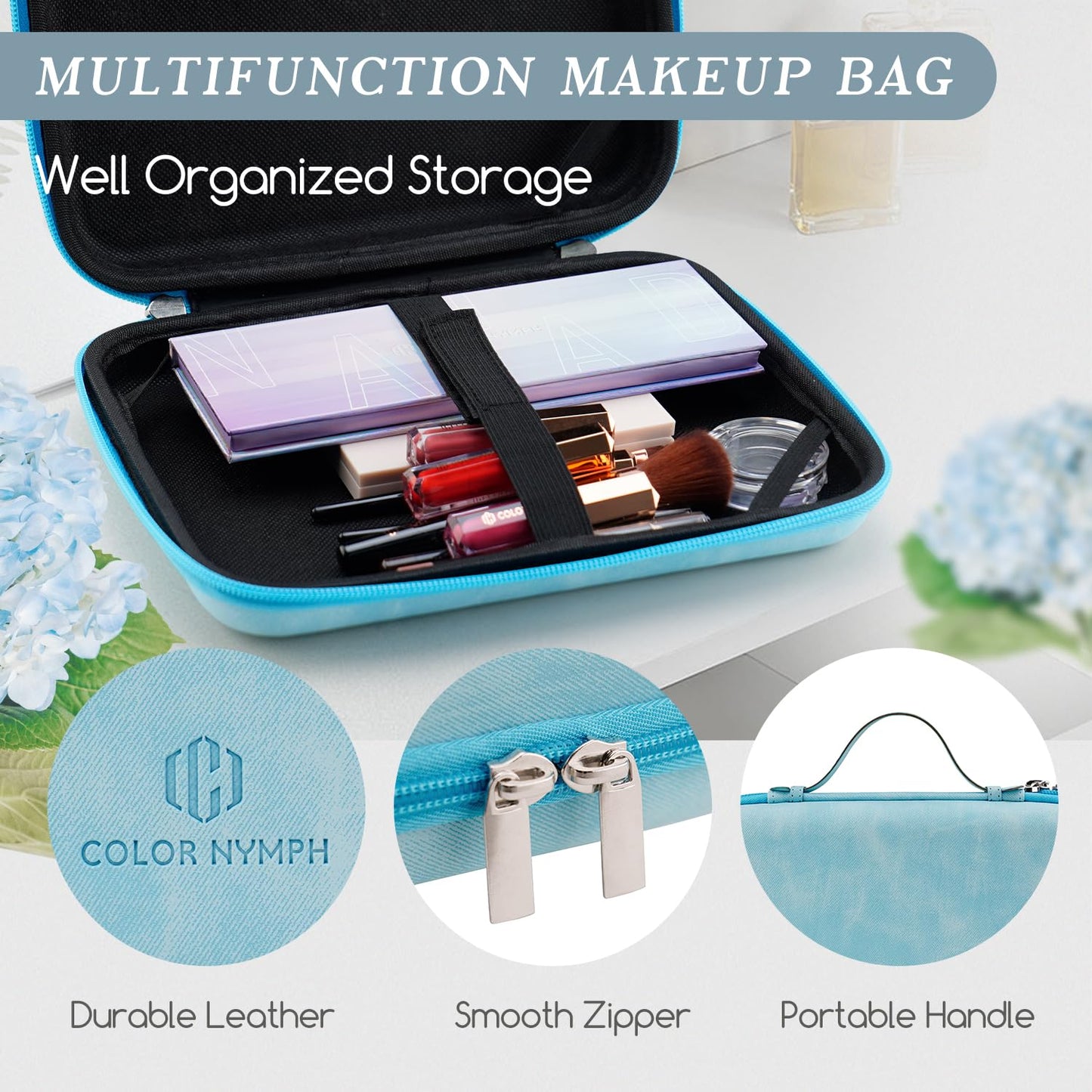 Color Nymph Makeup Palettes Makeup kits for Girls Any Ages, Teens Makeup Pallet for Beginner with Reusable Handbag, Eyeshadow Palette with Blushes Bronzer Highlighter Lipgloss Lip Oil Brushes Mirror