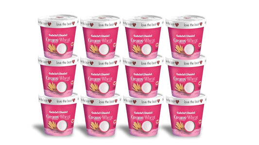 Gabriel & Daniel Organic Instant Creamy Wheat (Farina) Hot Cereal Cup – Non-GMO, Pure and Organic Breakfast Cereal – Rich in Iron & Vitamin C for a Nourishing and Quick Meal – Smooth & Creamy Texture (Pack of 12)