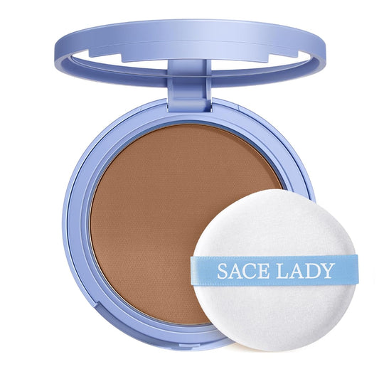 SACE LADY Face Pressed Powder Sets Makeup, Controls Shine, Smooth Fine Lines for Flawless Lightweight Finishing Effect, Long Lasting Compact Cosmetics Cruelty-free, 0.35oz