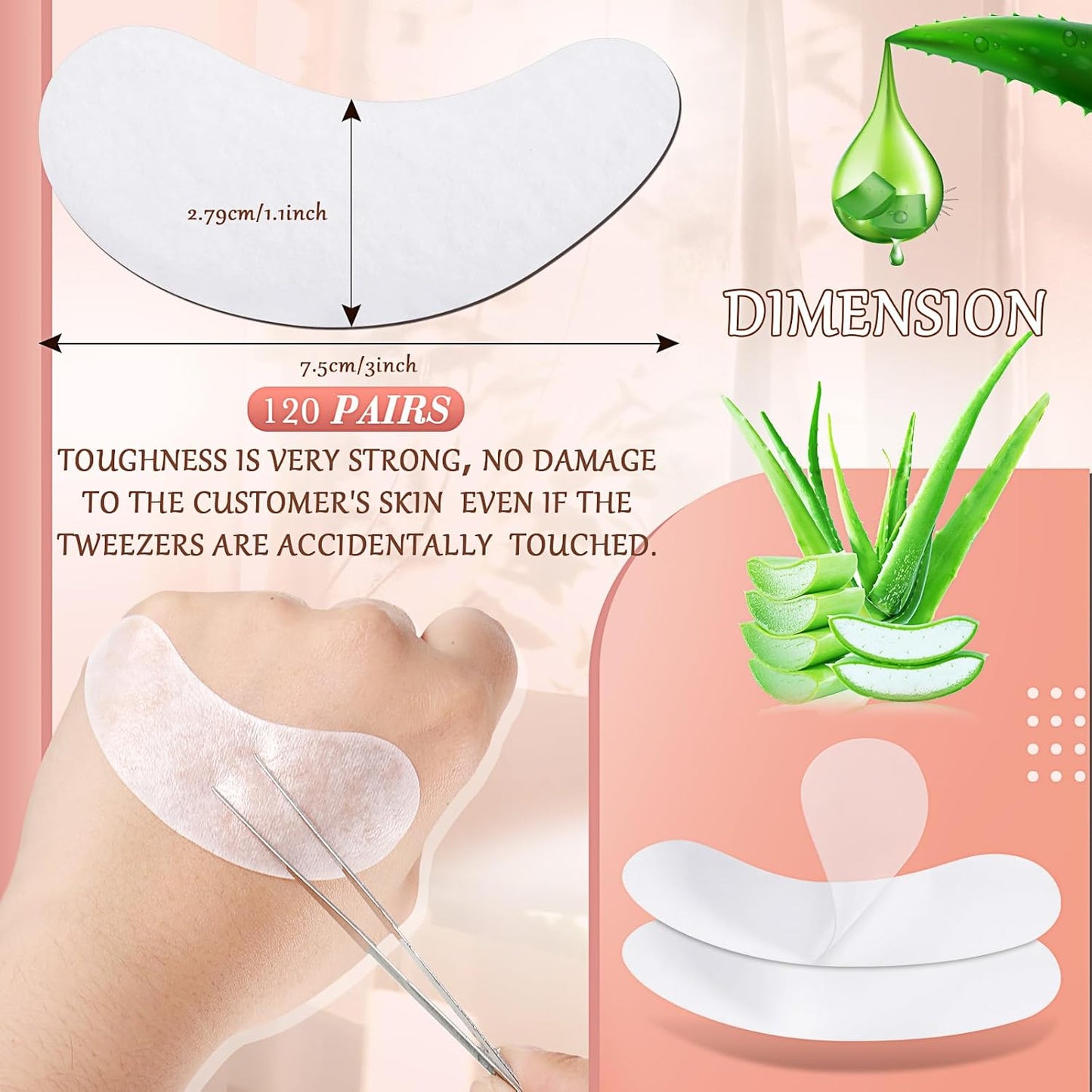 120 Pairs Under Eye Gel Pads Natural Eyelash Extension Gel Pads Patches Kit for Eyelash Extension Supplies Bulk Eyelash Extension Supplies Beauty Tools, Fit Most Eye Shape