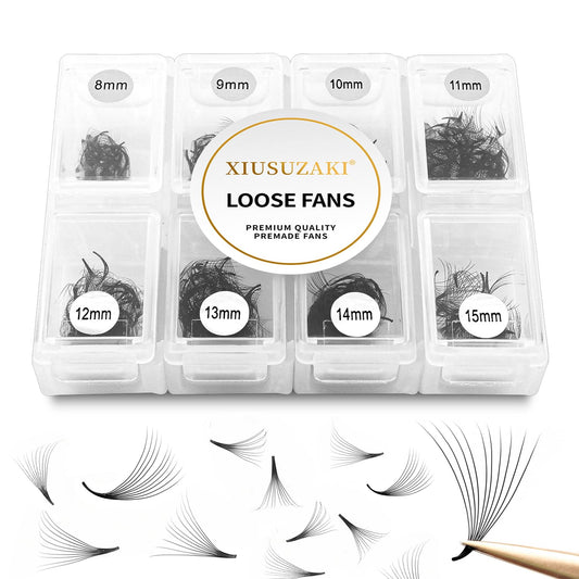Premade Fans Eyelash Extensions 600 Fans 5D Premade Lash Fans Volume Lash Extensions 0.07 Thickness Eyelash Extension D Curl Mix 8-15mm Fluffy Soft Handmade Loose Fan(600Fans-5D-0.07-D,8-15mm)