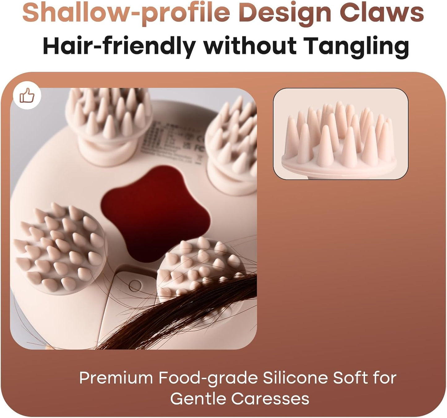 arboleaf Scalp Massager Kneading Head Massager Scalp Stress Relax Portable Rechargeable Hair Massager Shower Massage Waterproof Cat Massager Scratcher,Gift for Mom Dad