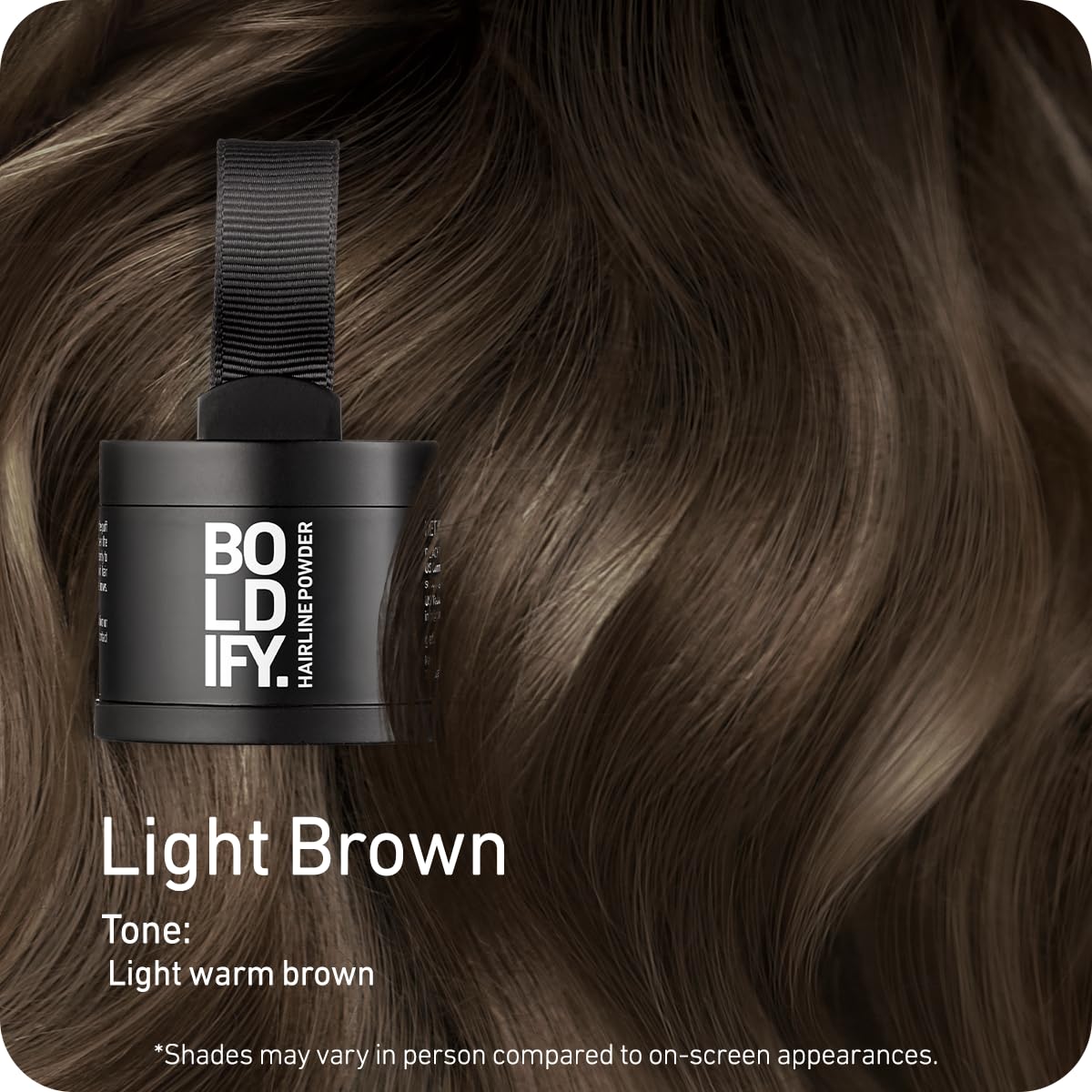 BOLDIFY Hairline Powder - Root Touch Up Hair Color for Gray Coverage - Bald Spot Concealing Hair Powder for Women & Men - 48-Hour Stain-Proof - Light Brown