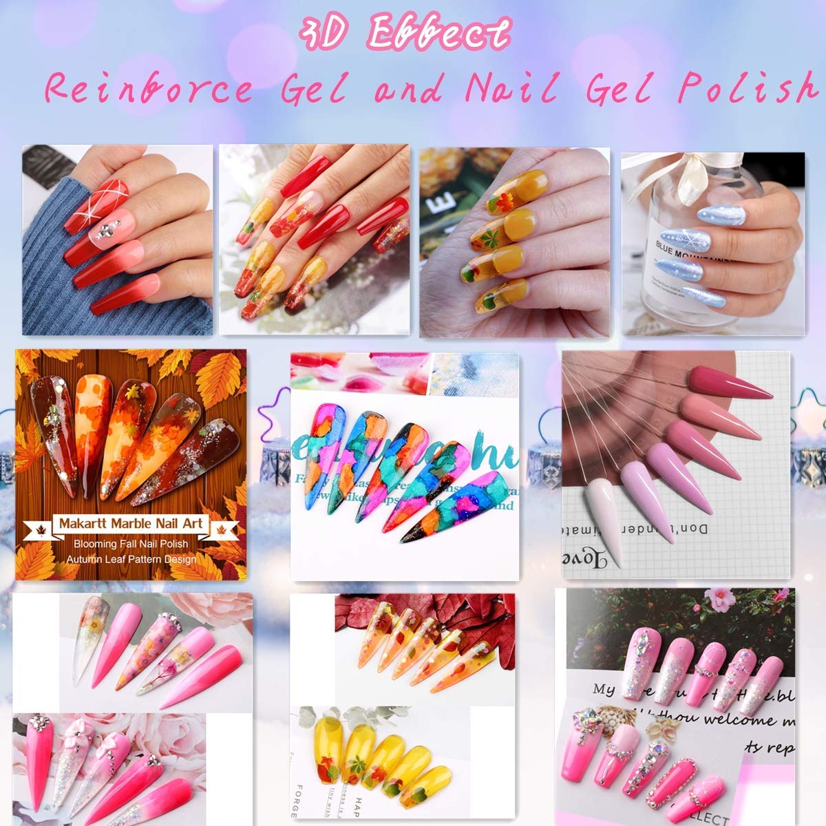 Makartt Gel Nail Strengthener Reinforce Polish, Nail Strengthening Repair Polish Nail Hardener for Treating Weak Damaged Peeling Nails Clear Soak Off Gel Lacquer Long Lasting Professional DIY Nail Art