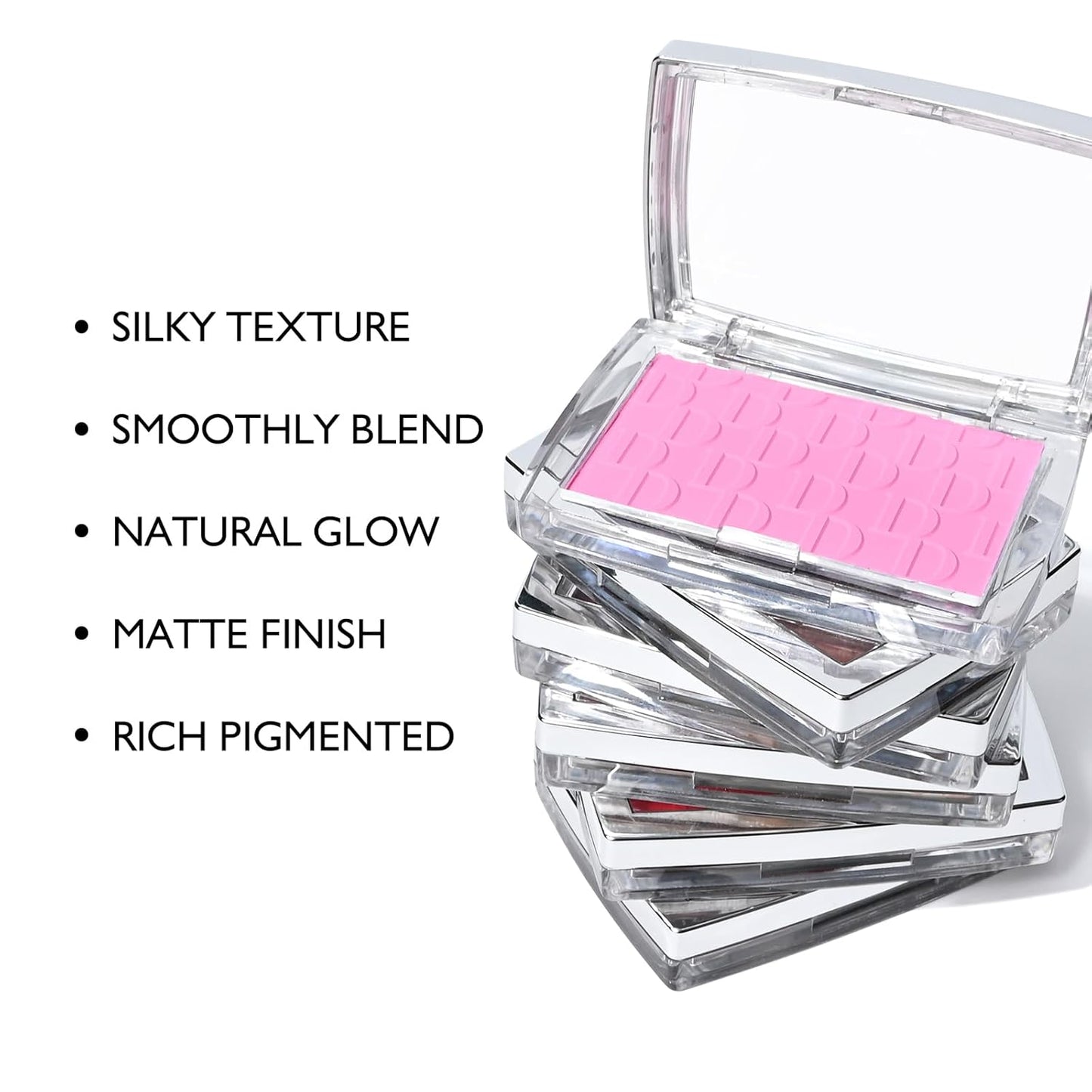 KYDA Pink Blush Powder, Make Up Pink Face Powder Face Blusher, Blendable Formula, Lasting Moisturizing, Ultra Fine Lightweight Texture