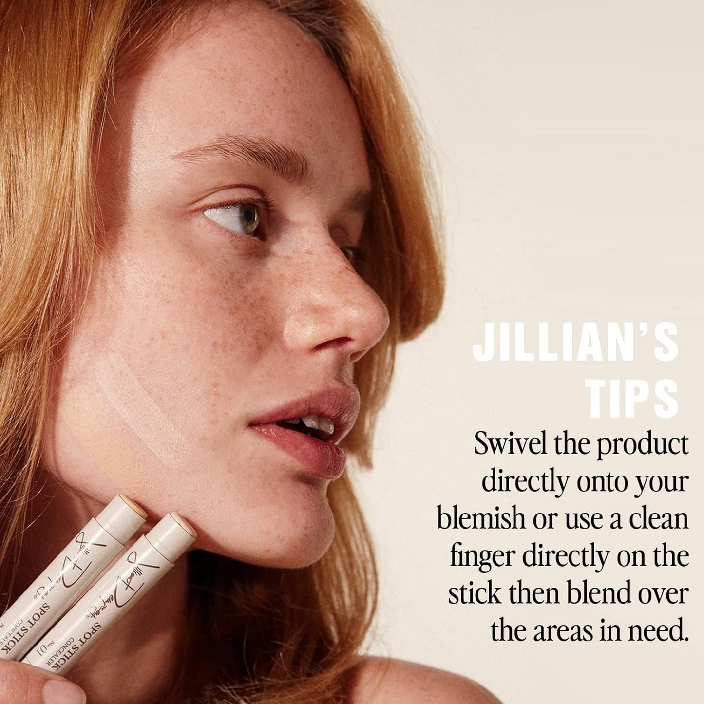 Jillian Dempsey Spot Stick Concealer | Easy Blending Matte Concealer for Blemishes & Uneven Skin Tones | Shade No. 01 Alabaster with Cool Pink Undertones