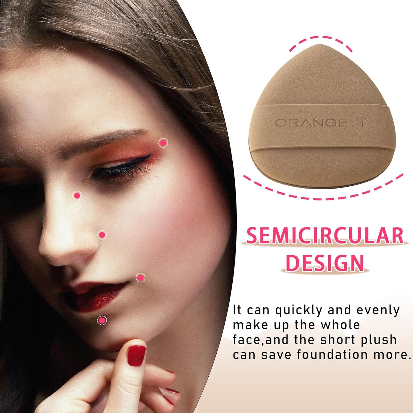 Lilystar 2Pcs Powder Puff Face Soft Makeup Sponge, Soft Triangle Powder Puffs Makeup Sponge Applicator Air Cushion Powder Puff for Liquid Foundation, Cream, Powder, Concealer (Black,Brown)