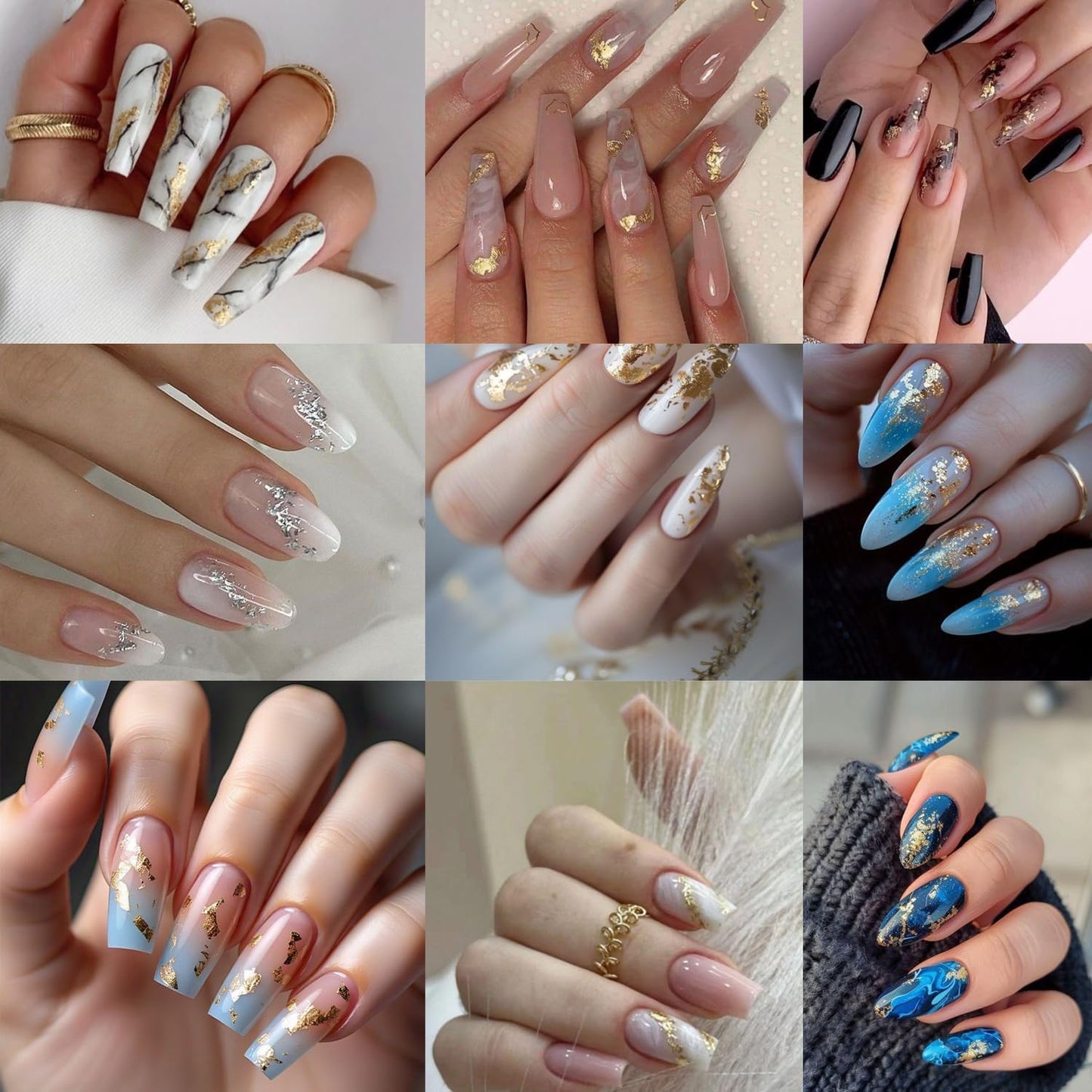 Holographic Nail Glitter Foils for Kit,12 Colors Sparkly Ultra-Thin Aluminum Foil Nail Art Flakes Design, Shiny Irregular Gold Sliver Foil Nail Sequins for Women DIY Manicure Tips Charms Decorations