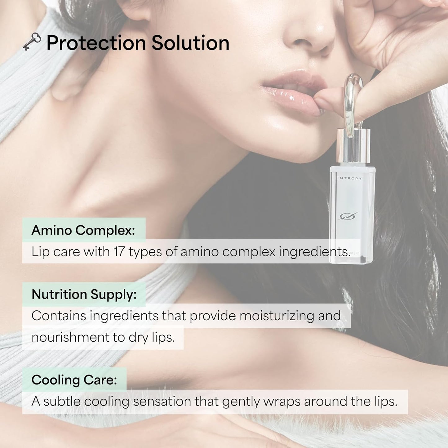 ENTROPY Makeup Charm Ultra Glossy Lip Serum, Nourish Lip Care with Amino Acid Complex, Hydrating, Cooling Care, Non-Sticky, High Shine Finish, Crystal Clear