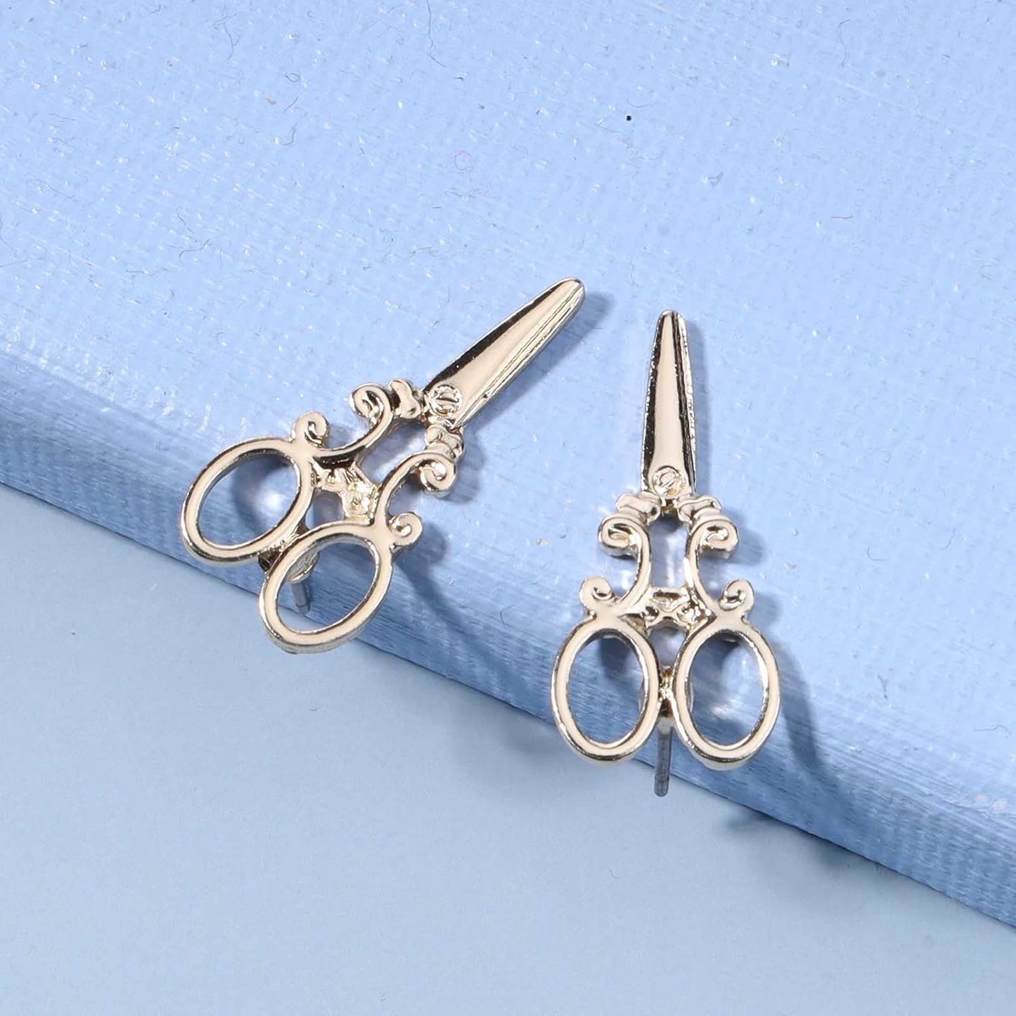 Punk Scissors Stud Earrings Gold Barber Earrings Minimalist Petite Earrings Personalized Earrings for Women and Girls Hair Stylist Gifts