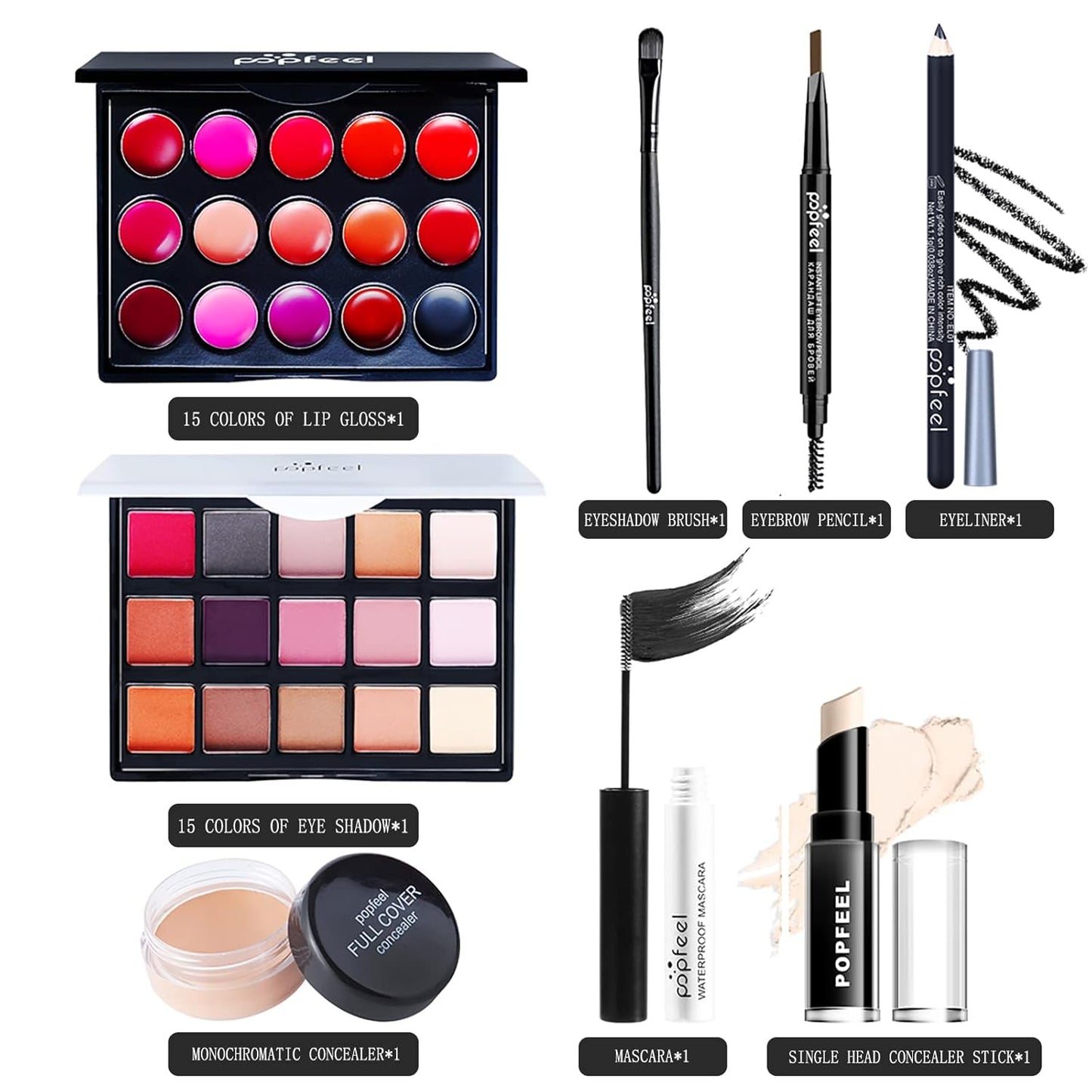 Maquillaje, Makeup gift, Professional make up set for teenage girls 13-15, All in one makeup kit for women full kit, Cosmetics teenagers, Makeup palette(8PCS)