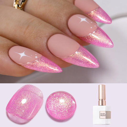 Double Rhythm 15ML Glitter Gel Polish Shimmer Reflective Holographic Color Magnetic for Nail Art Salon DIY at Home (B1141)