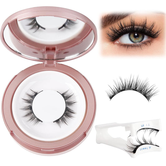 Magnetic Eyelashes with Applicator Reusable Magnetic Lashes No Glue Needed Eyelashes Natural Look With Applicator and Mirror 2 Pairs