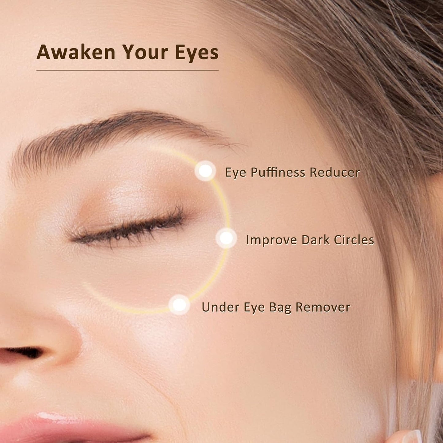 Caffeine Eye Cream with Niacinamide, Hyaluronic Acid, Vitamin E & Peptides - Under Eye Serum for Puffiness and Dark Circles, 0.7 Fl Oz (Pack of 1)