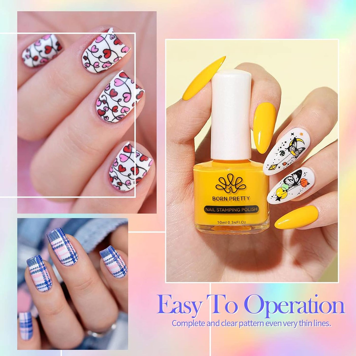 Born Pretty Nail Art Stamping Polish Halloween Nail Polish Set Manicure Print Nails Polish for Stamping Plates 24 Colors Bulk Nail Polish Set Gift Collection