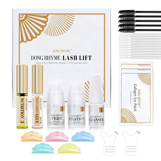 Lash Lift Kit - 2 in 1 Eyelash Perm Kit, Professional Instant Eyelash Lift Kit, Semi-Permanent Lash Curling Brow Lamination Kit, Salon Result for a Supermodel Look at Home Use by Dong Rhyme