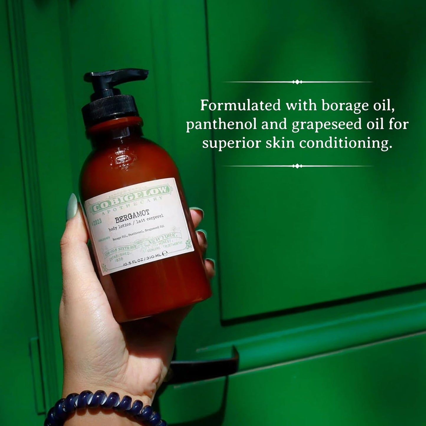 C.O. Bigelow Bergamot Body Lotion, Iconic Collection Moisturizing Body Lotion with Shea Butter, Borage Oil & Grapeseed Oil, 10.5 Fl Oz