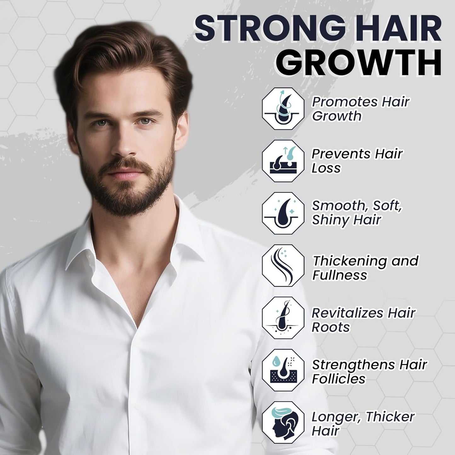 5% Minoxidil for Men Hair Growth Serum Topical Minoxidil Beard Hair Regrowth Thicker Prevent Hair Loss for Thicker Longer Fuller Healthier Hair 3 Bottles of 2oz