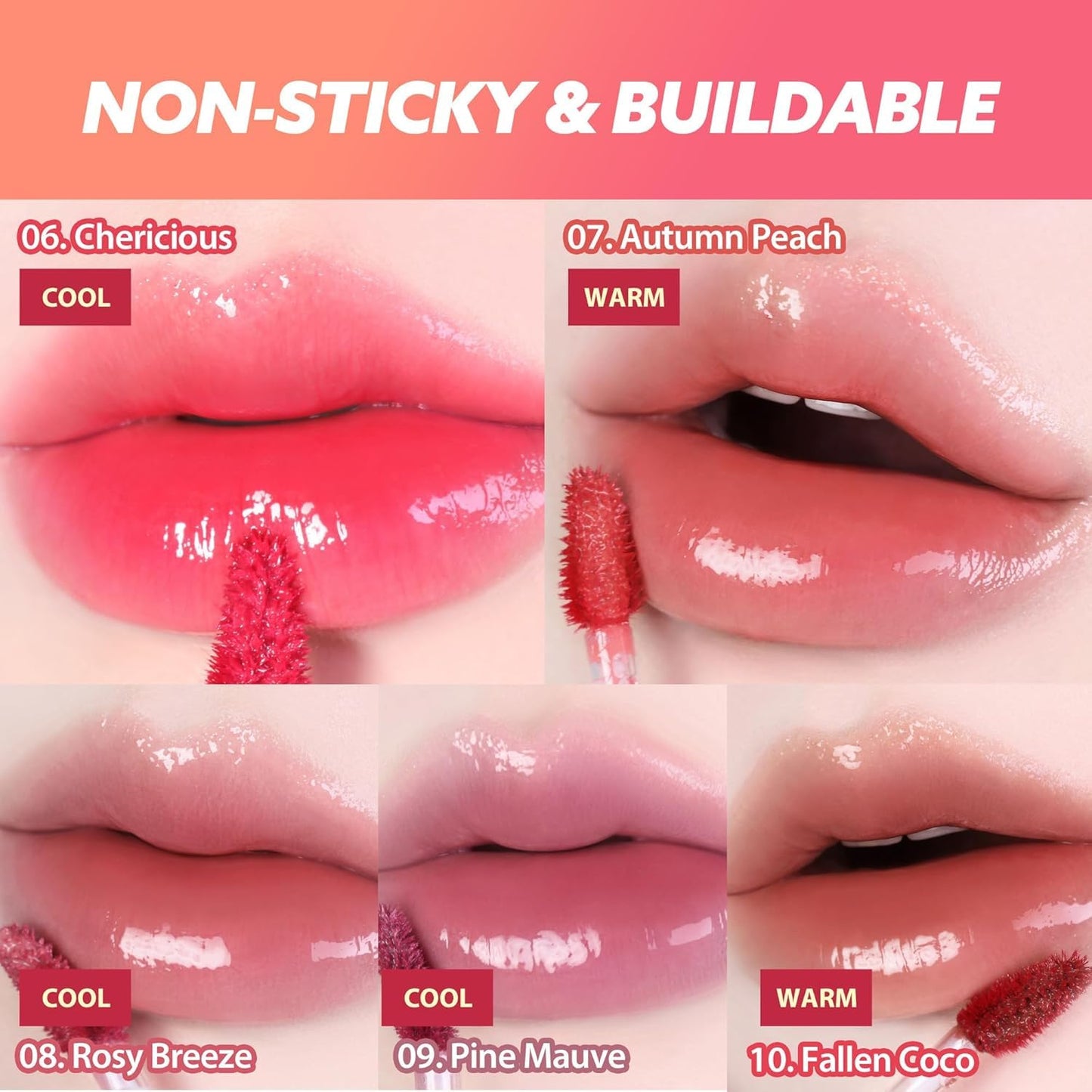 MILKTOUCH Jelly Fit Lip Tint (01 New Peach Bear) with Cooling Plumping Effect and Water-Based Non-Sticky Texture | Long Lasting Korean Beauty Lipstain Tinted Gloss Oil Brown K Makeup
