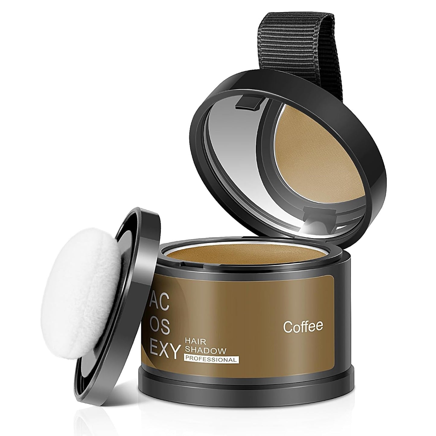 Root Touch Up Powder - Instant Gray Hair Coverage for Hairline, Eyebrows, Beard Line and Bald Spots (Coffee)