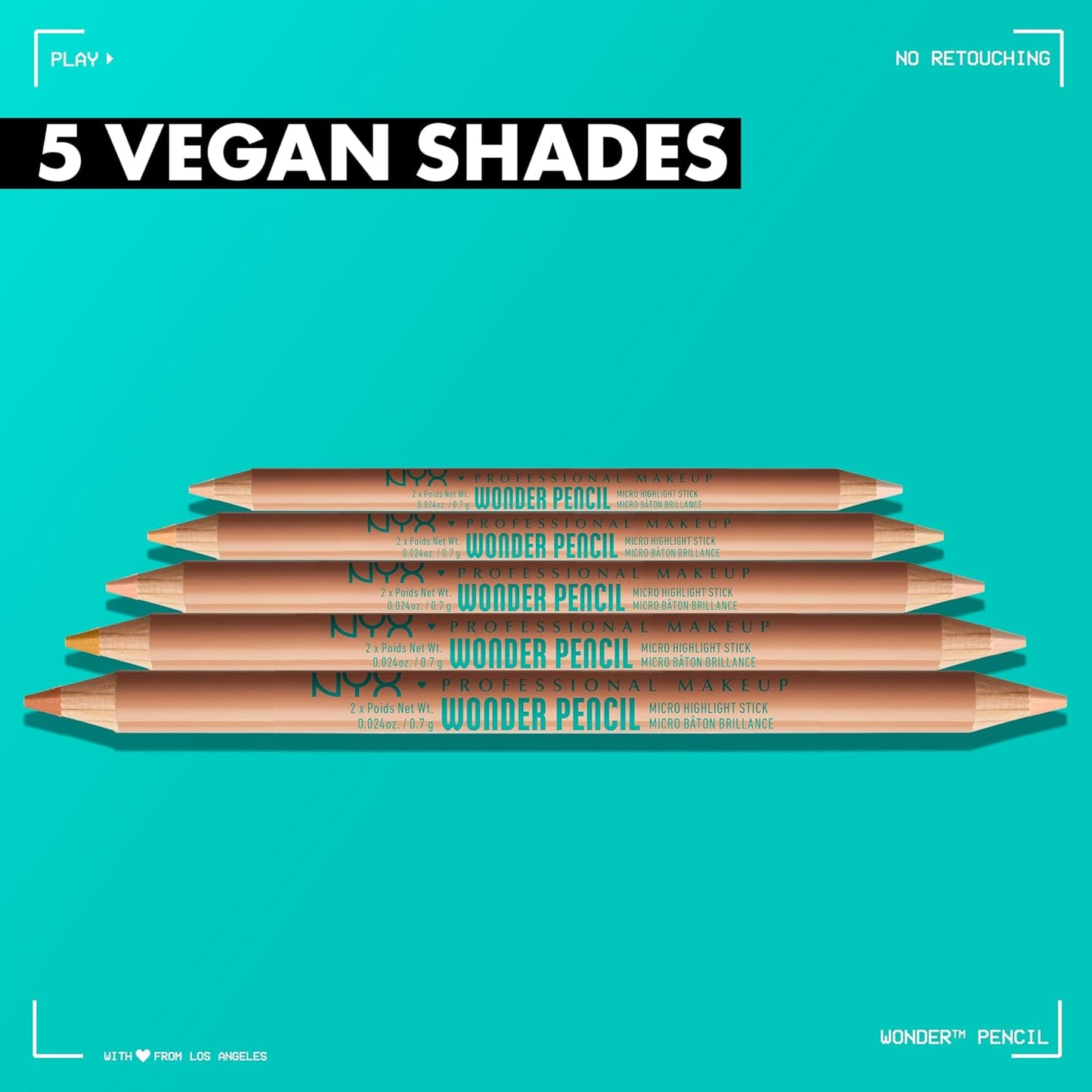 NYX PROFESSIONAL MAKEUP Wonder Pencil, Multi-Use Micro Highlighter & Concealer Stick - Warm Deep (Pack of 2)