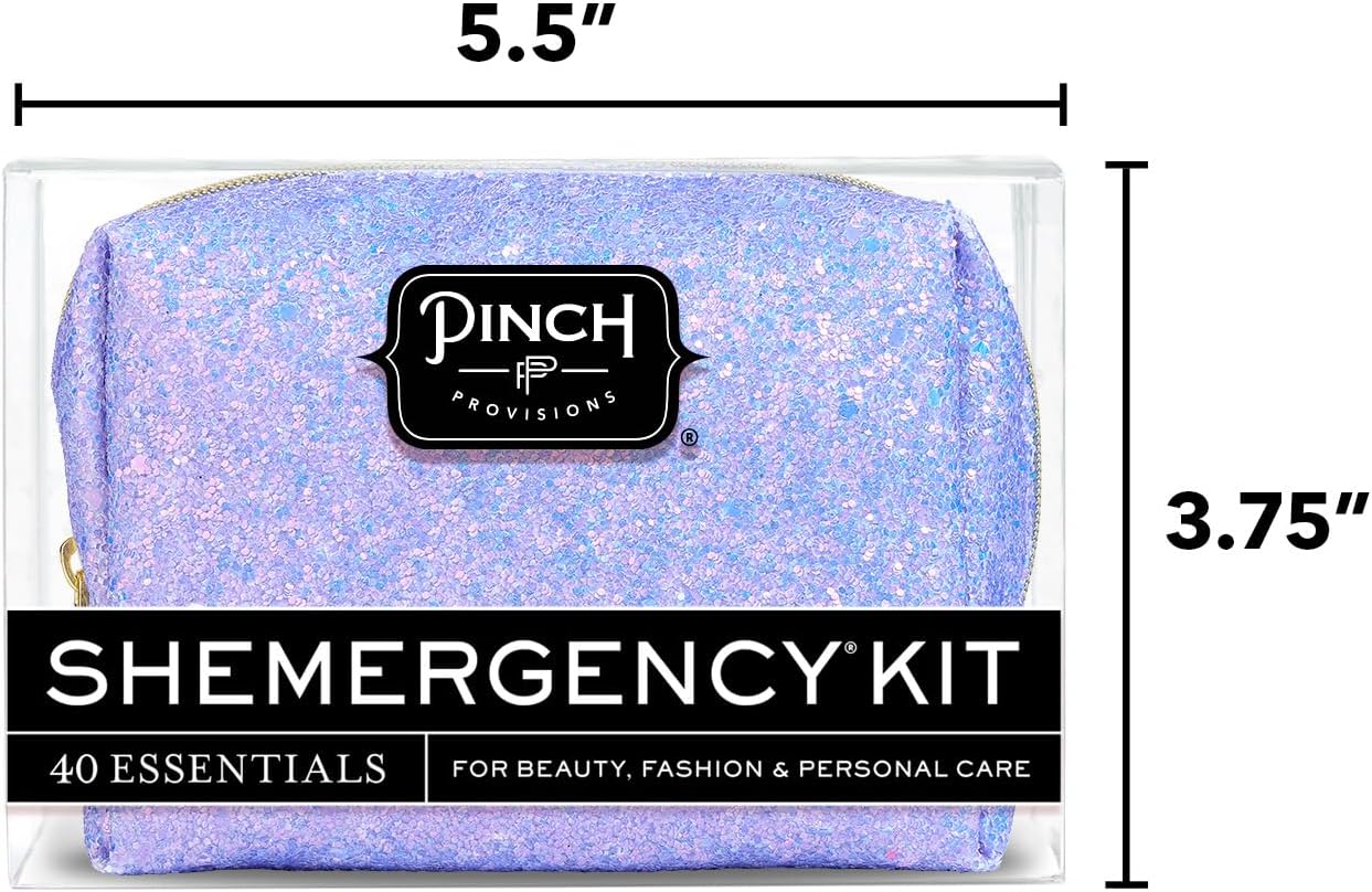 Pinch Provisions Shemergency Kit for Her, 40 Emergency Essential Items, Compact, Multi-Functional Pouch, Gift for Women, Birthday, Bachelorette Parties, and More!