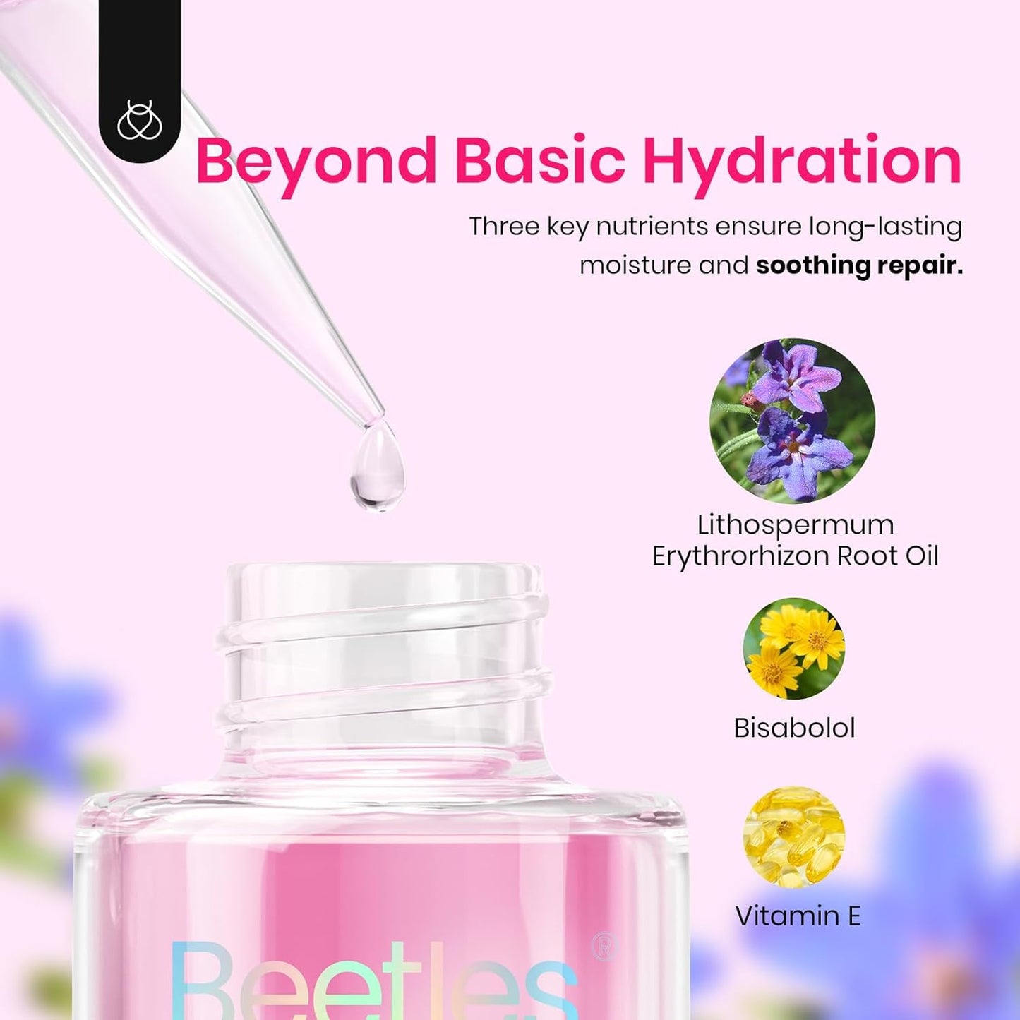 Beetles Cuticle Oil For Nails - 20ml Nail Care Strengthener Oil Stronger Nails Spa and Hand Manicure Essentials Damaged Cuticles for Repaired Thin Nails Nourish Home Nail Gfit for Women