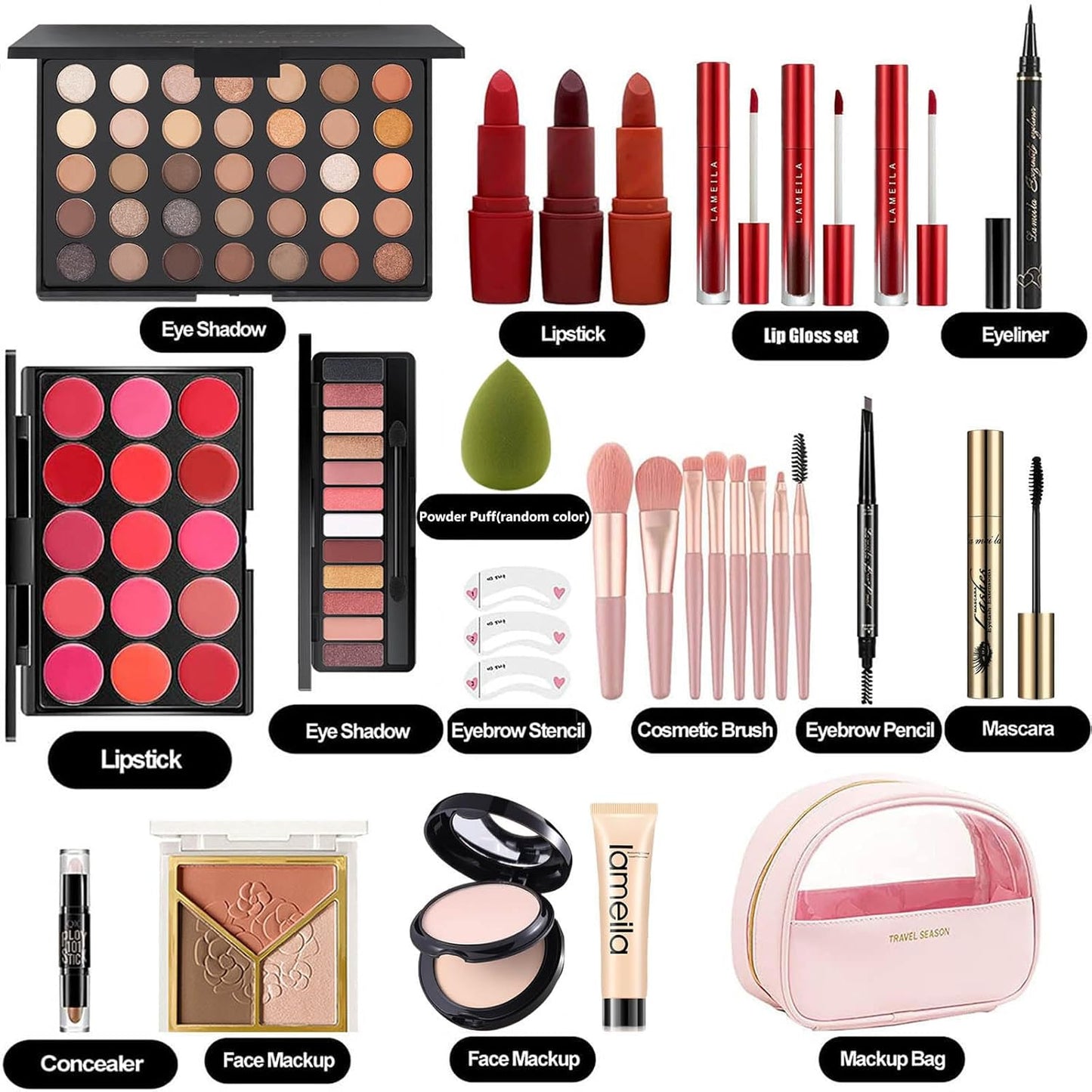 All In One Full Makeup Kit for Women,Professional Makeup kit,Multipurpose Makeup Sets, Beginners and Professionals Alike