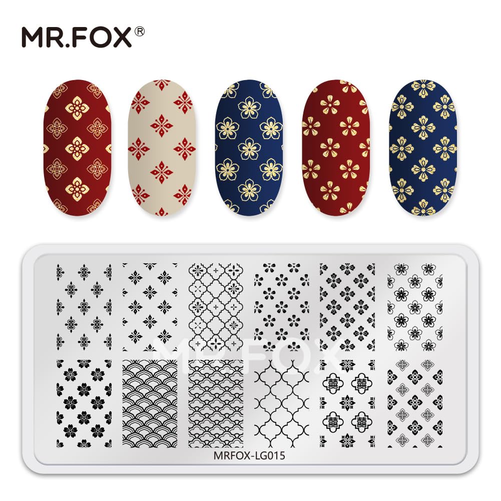 6 Pcs Nail Plates Stamping Set Dragon Patterned Chinese Traditional Decoration Style Nail Art DIY Stamping Template