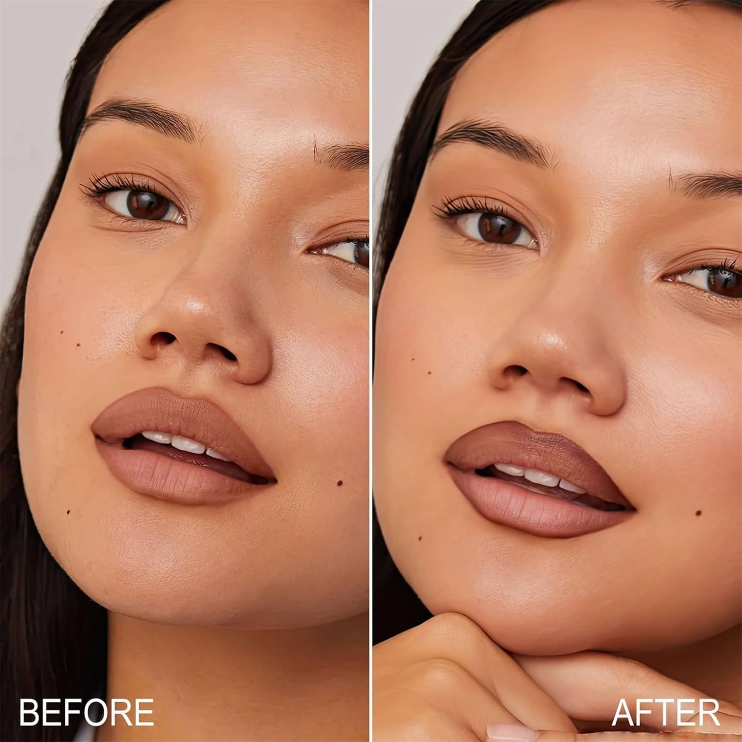 OETUIOW Lip Stain Peel Off, Lip Liner Moisturizing Long-Lasting & Waterproof, Transfer Proof & Plumping, Non-Stick Cup,3PCS Nude&Rose&Mauve