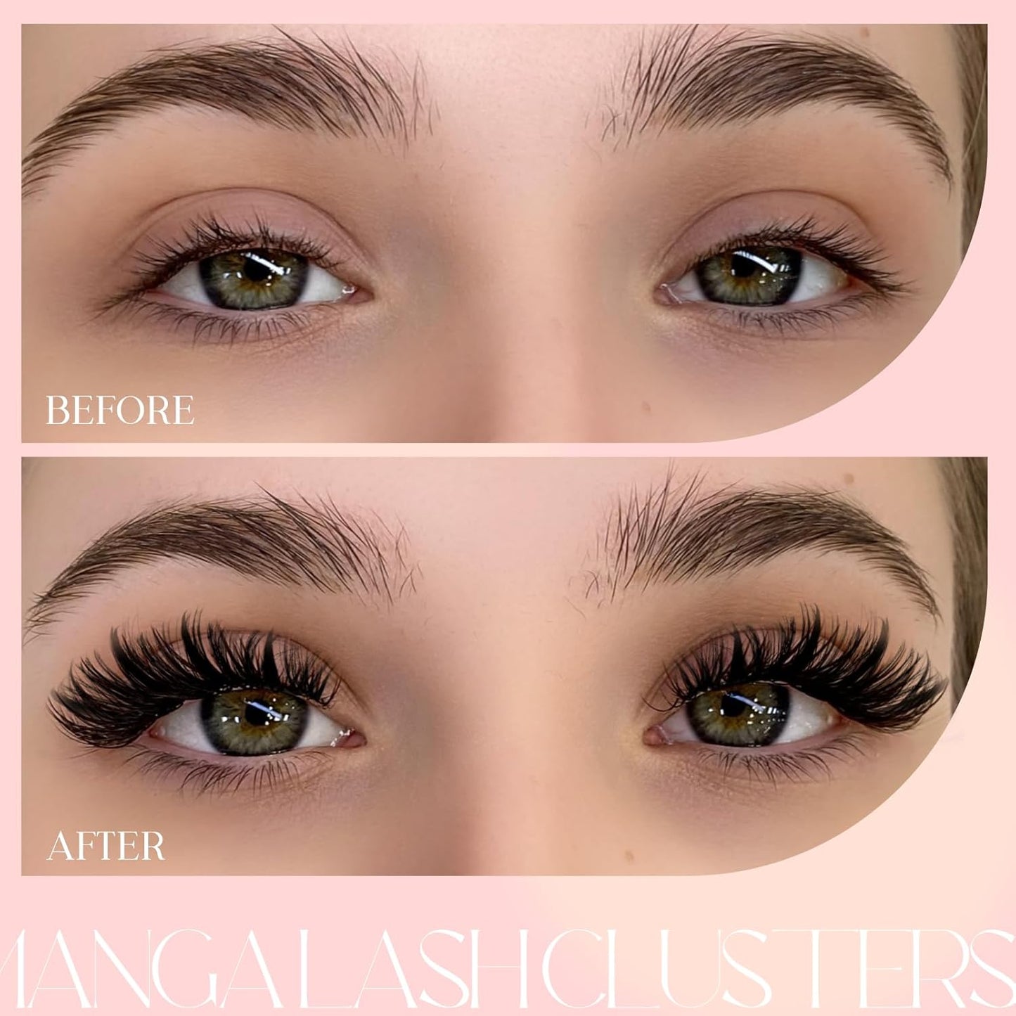 Lash Clusters 100D Eyelash Clusters 10-18mm Spikes 14-20mm Thick Volum Manga Lashes with D Curl DIY Fairy Lash Clusters with Spikes by FADLASH