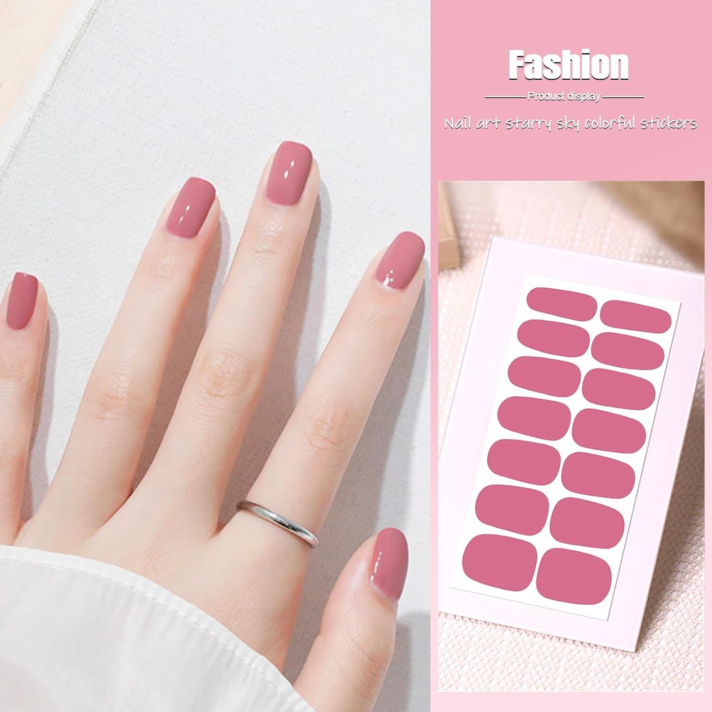 SILPECWEE Nail Stickers Full Nail Wraps (20 Sheets, Light Color), Self Adhesive Nail Polish Strips, Gel Strips Manicure Design, Fingernail Sticker Nails for Women with File
