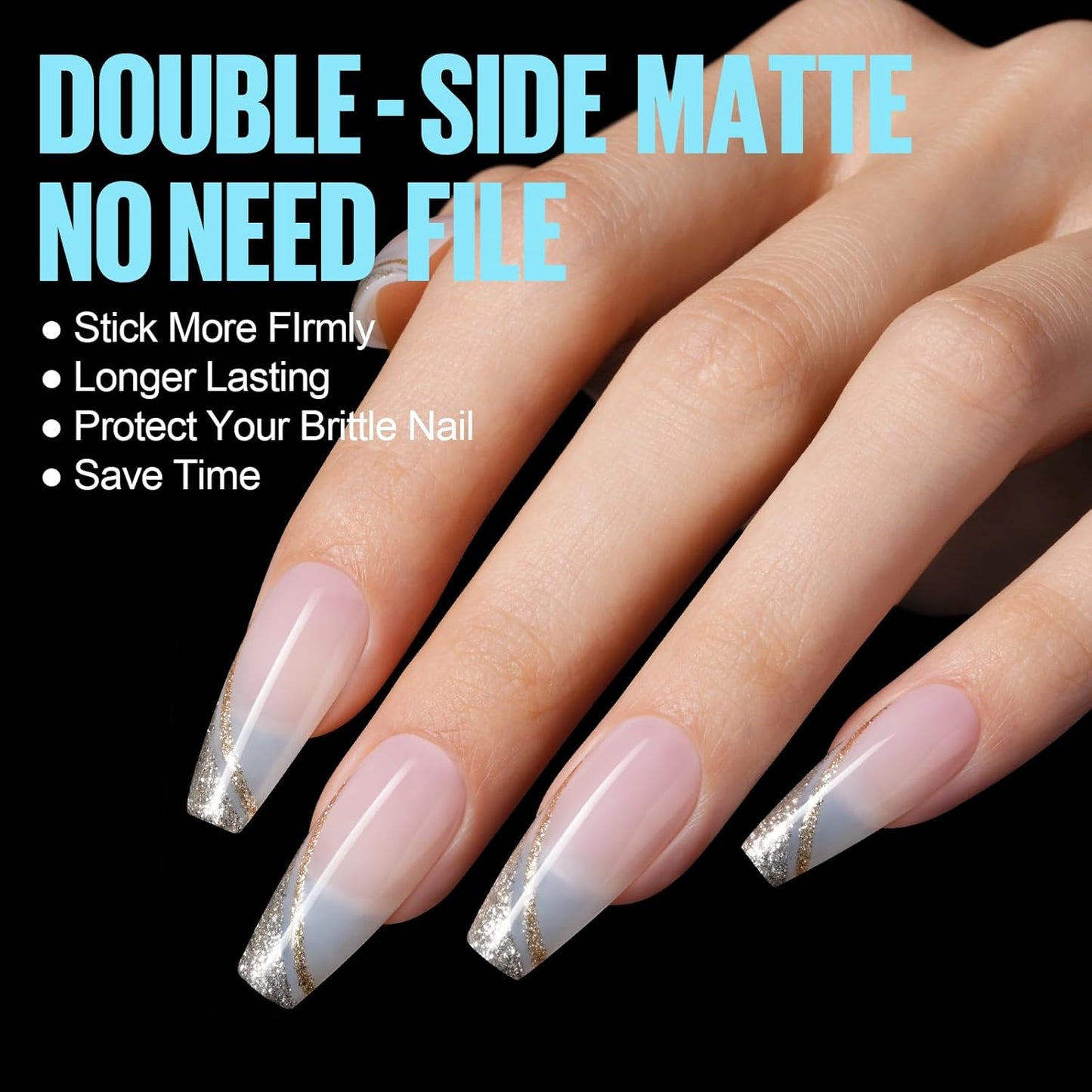 TOMICCA Medium Coffin Nail Tips 360pcs Soft Pre Shaped Gel Nail Tips 15 Sizes Full Cover Coffin Nails Acrylic Full Matte Gel Fake Nails for Soak Off Nail Extensions