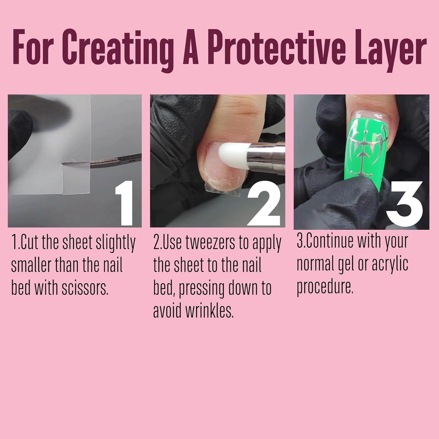 Nail Repair Sheet works for Fixation & isolation layer for Broken Nails, Protective layer for Acrylic, Nail bandage for Nail Recovery, Invisible Instant and Easy to use 5 pcs