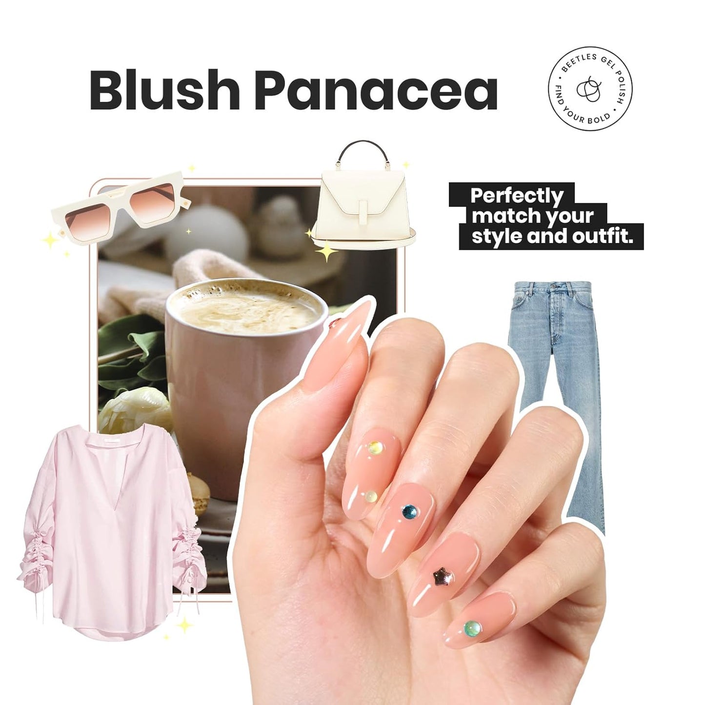 Beetles Jelly Nail Polish Set P186,6 Colors Burgundy Pink Nude Quick Dry Nail Polish Fingernail Fast Drying & Long Lasting Nail Strengthener Polish