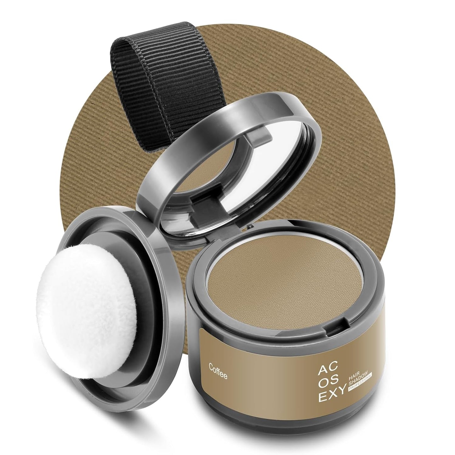 Root Touch Up Powder - Instant Gray Hair Coverage for Hairline, Eyebrows, Beard Line and Bald Spots (Coffee)