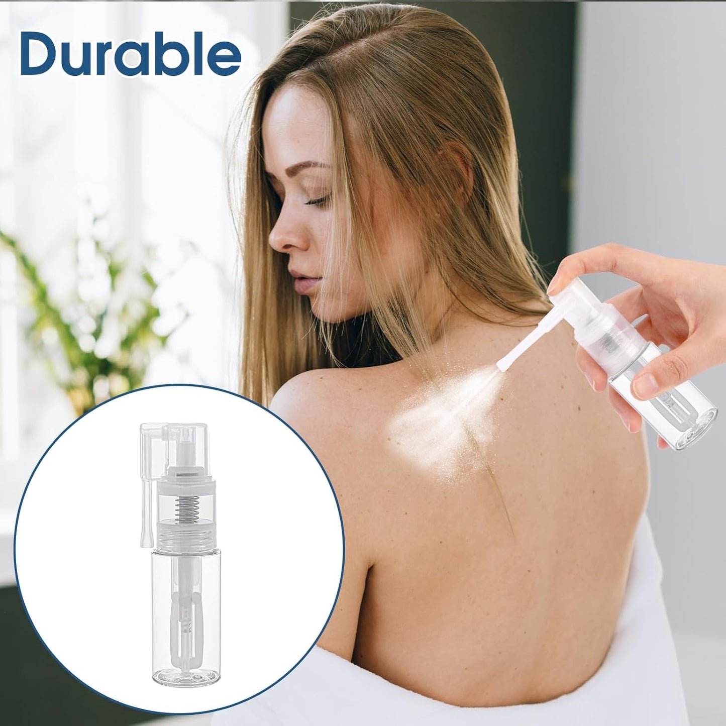 2 Pcs Empty Powder Spray Bottle, Cake Glitter Spray Bottle, Makeup Powder Spray Bottle, Barber Spray Bottle, Dry Powder Spray Bottle for Makeup Powder, Dusting, Glitter, Dry Cleaning Powder, Crafts