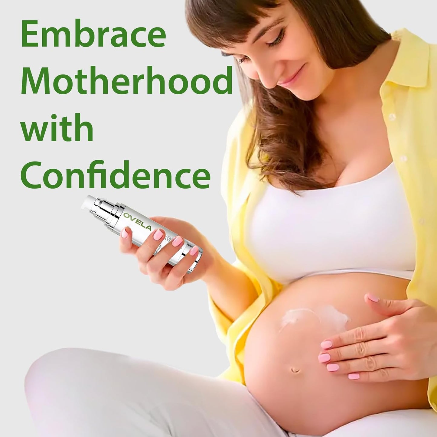 Abera Ovela Maternity Stretch Mark Cream with Eye Mask for Pregnancy and Weight Fluctuations, Stretch Mark Treatment Pregnancy Must Haves, Deep Stretch Mark Removal, All Skin Types, 1.69 fl oz