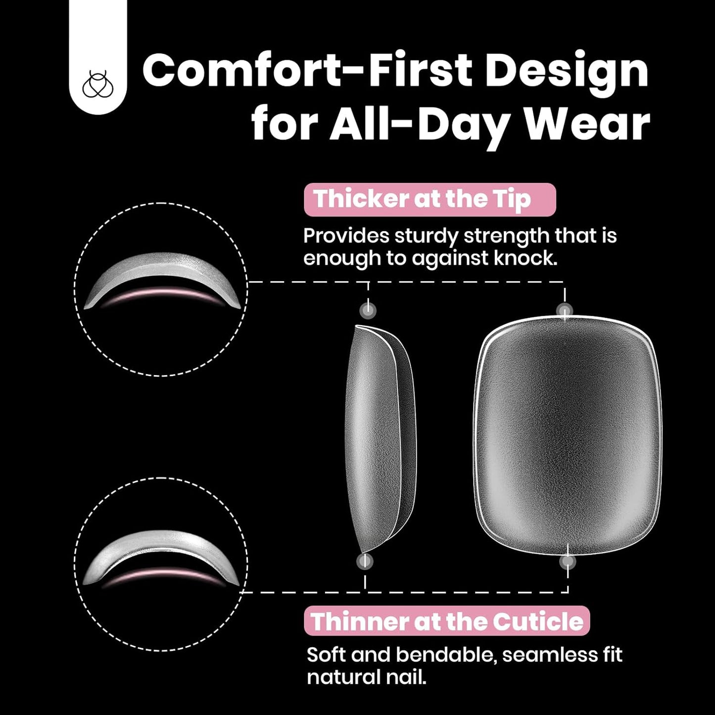 Beetles Toe Nail Tips Square for Big Toes - 15 Sizes 180 Pcs Long Wider Full Cover Toenail Tips Fake Acrylic Pre-etched Double Matte Nail Extensions, Press on Toe Nails for Wide Nail Beds