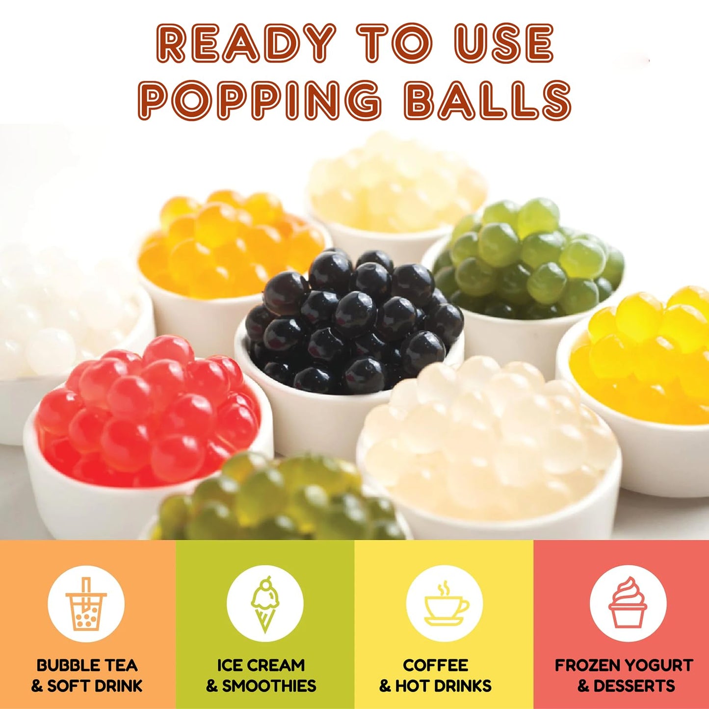 Fanale Popping Boba Pearls for Bubble Tea - 7 lb | Raspberry | Bursting Boba Pearls Bubble | Fruit Juice Flavor for Shakes, Dessert, Smoothie | FPB014