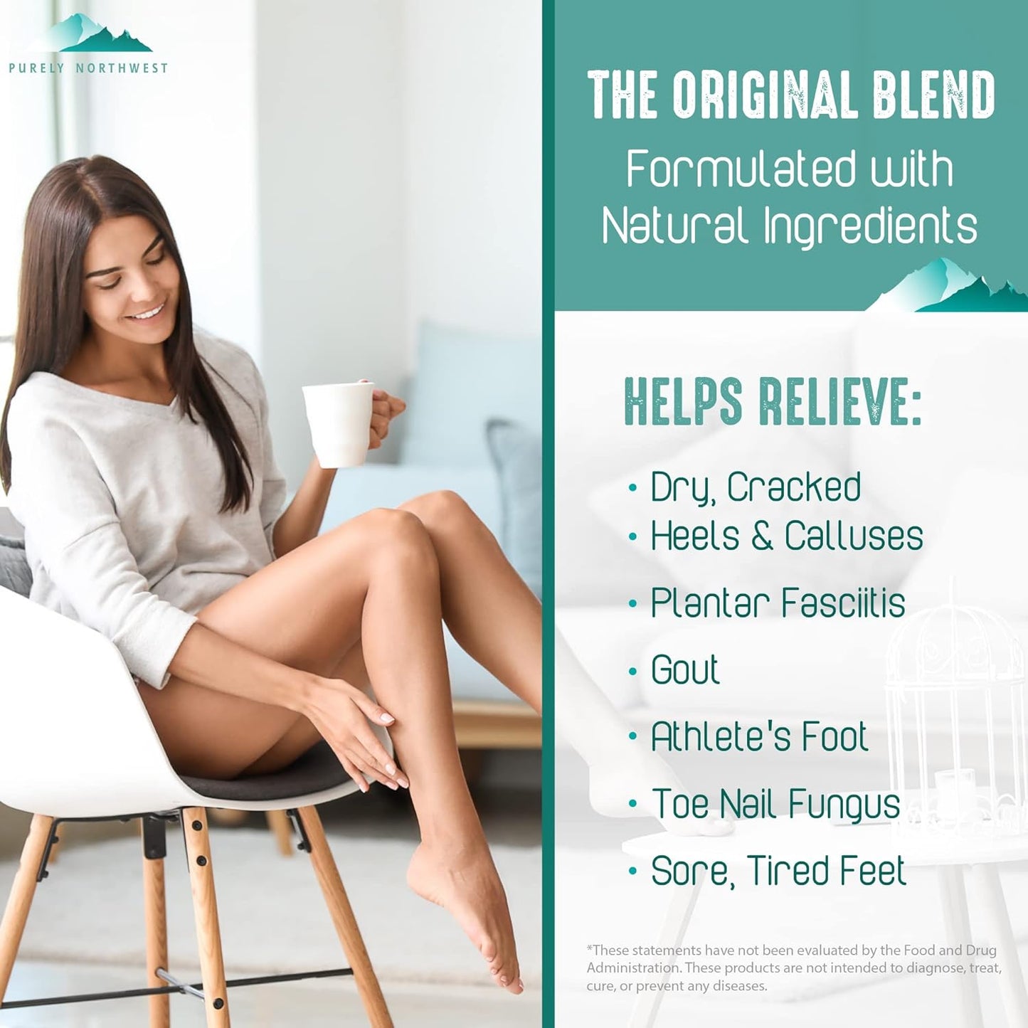 Epsom Salt Tea Tree Foot Soak-Toenail Repair, Softens Thick Calluses & Corns, Stubborn Foot Odor, Athletes Foot Burning & Itching, Damaged Discolored Nails: Purely Northwest USA 16 ounces/1Lb