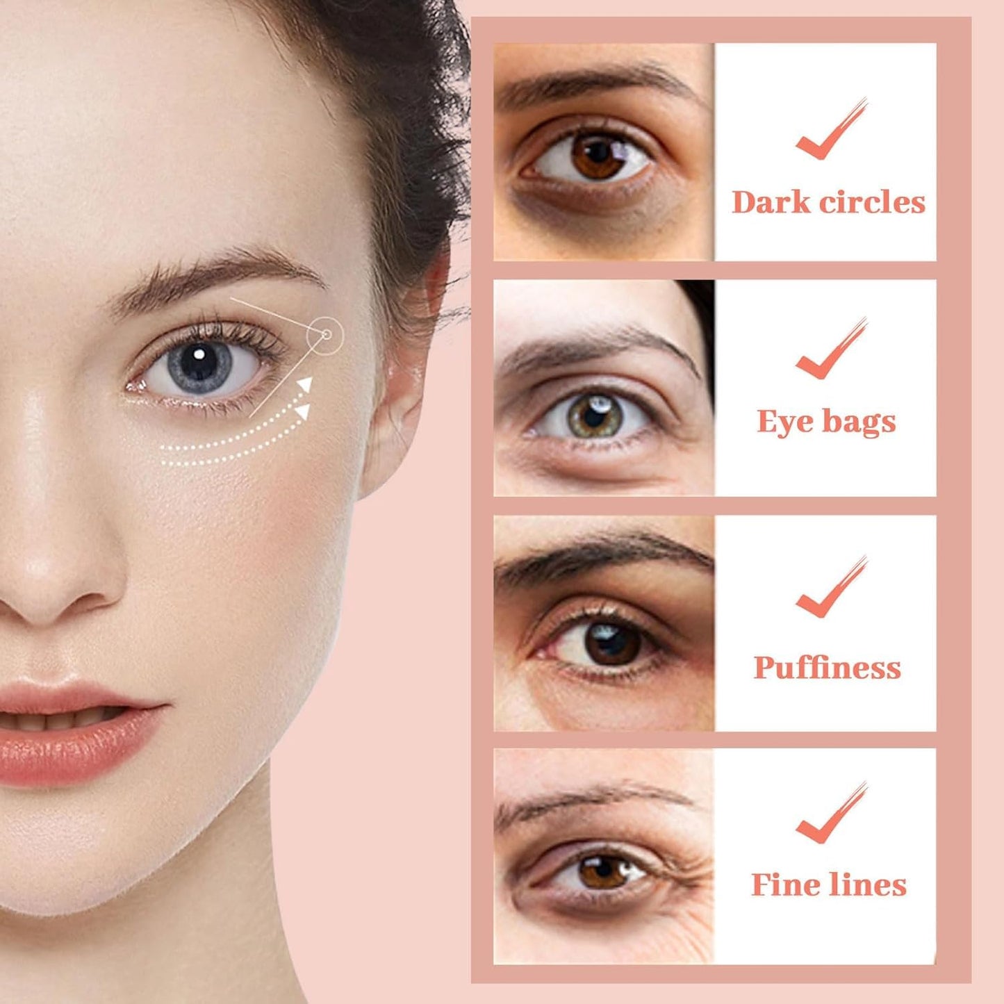 Micro Eye Patches, Under Eye Patches with Hyaluronic Acid, Smile Line Patches for Puffy Eyes and Dark Circles, Women Forehead Anti Wrinkle Patches, Under Eye Masks for Skin Care (2 Pack)