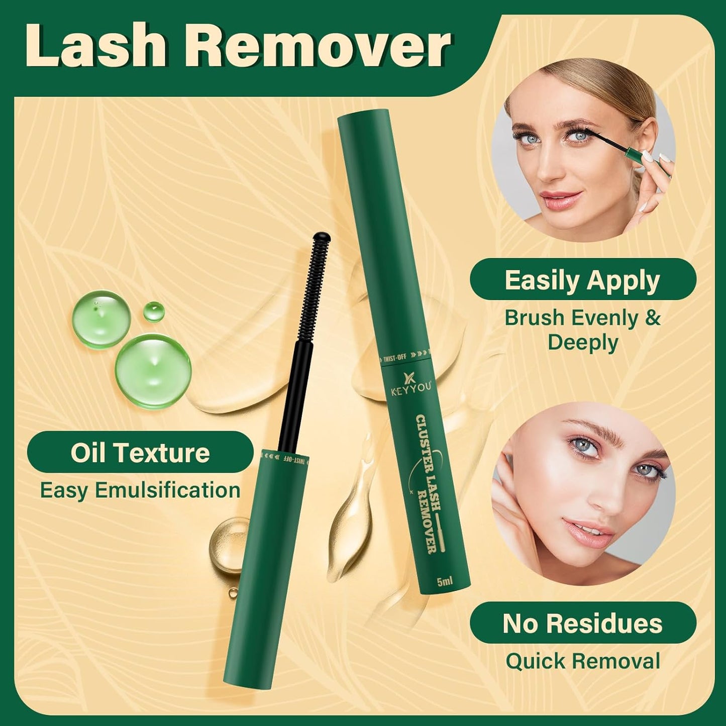 KEYYOU DIY Lash Extension Kit 182pcs Soft Lash Clusters 200D Curl Easy to Apply with Lash Bond and Seal Lash Applicator Lash Remover Eyelash Extension Kit at Home(RMkit-200D-D-10-18mix)