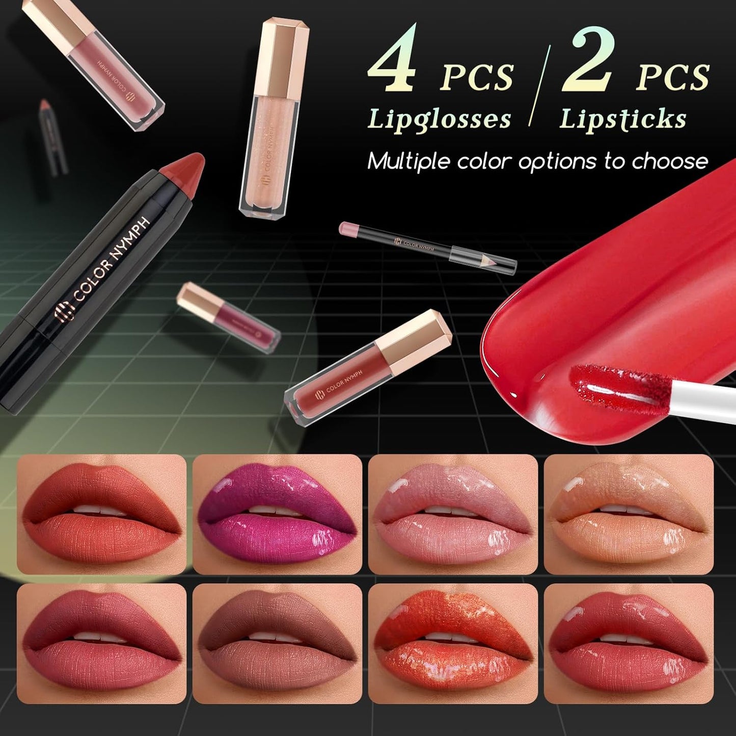 Color Nymph Beginner Makeup Kit for Teens, Train Case Girls Makeup Set with Eye Shadow, Lipstick, Blush, Brushes, Lipgloss, Mascara, Brow Wax and Mirror Green Full Starter Cosmetics Set