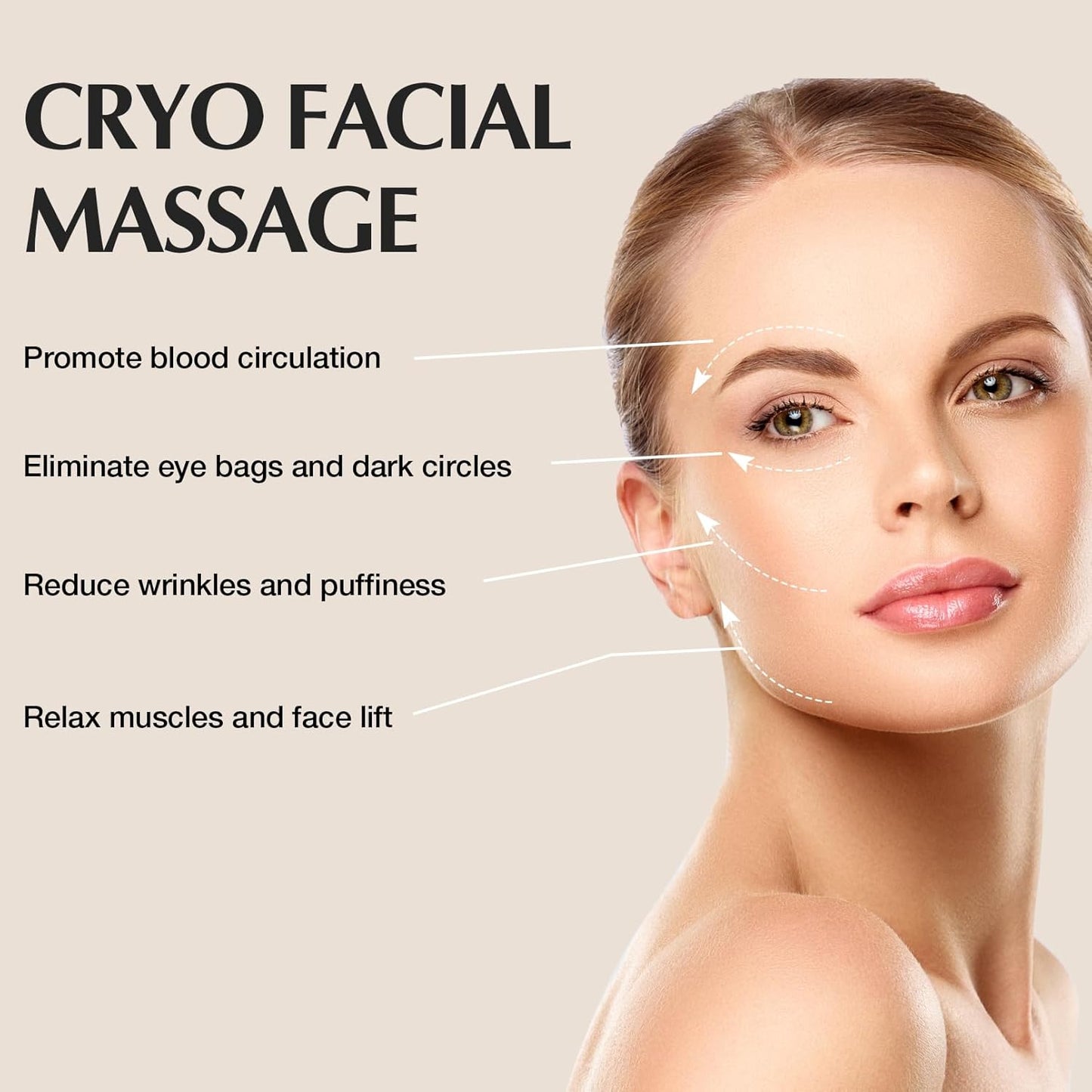 2-in-1 Gua Sha Cryo Sticks, Facial Skin Care Tools for Women Face and Eyes Massage, Unbreakable Stainless Steel Esthetician Supplies, Cooling Spa Ice Globes Roller with Carry Case