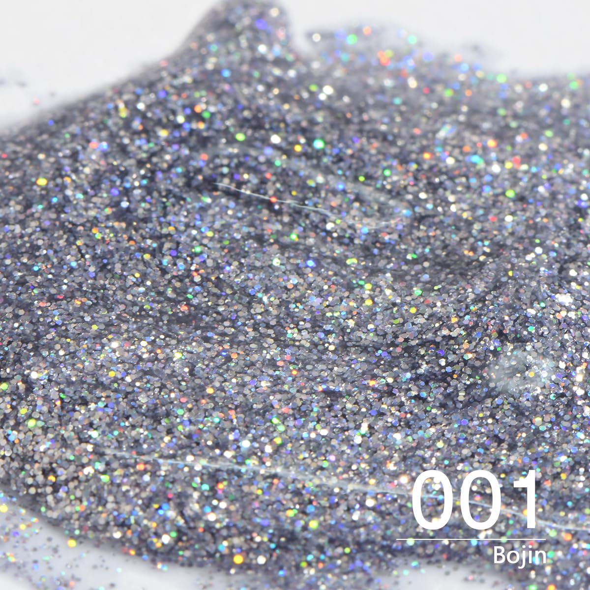 Holographic Glitter Gel Nail Polish, HEMA HPMA TPO Free, Silver Sparkle shimmer, Need UV Lamp Long Lasting Salon Perfect Gel Nail 15ML for Women (BJ-001)